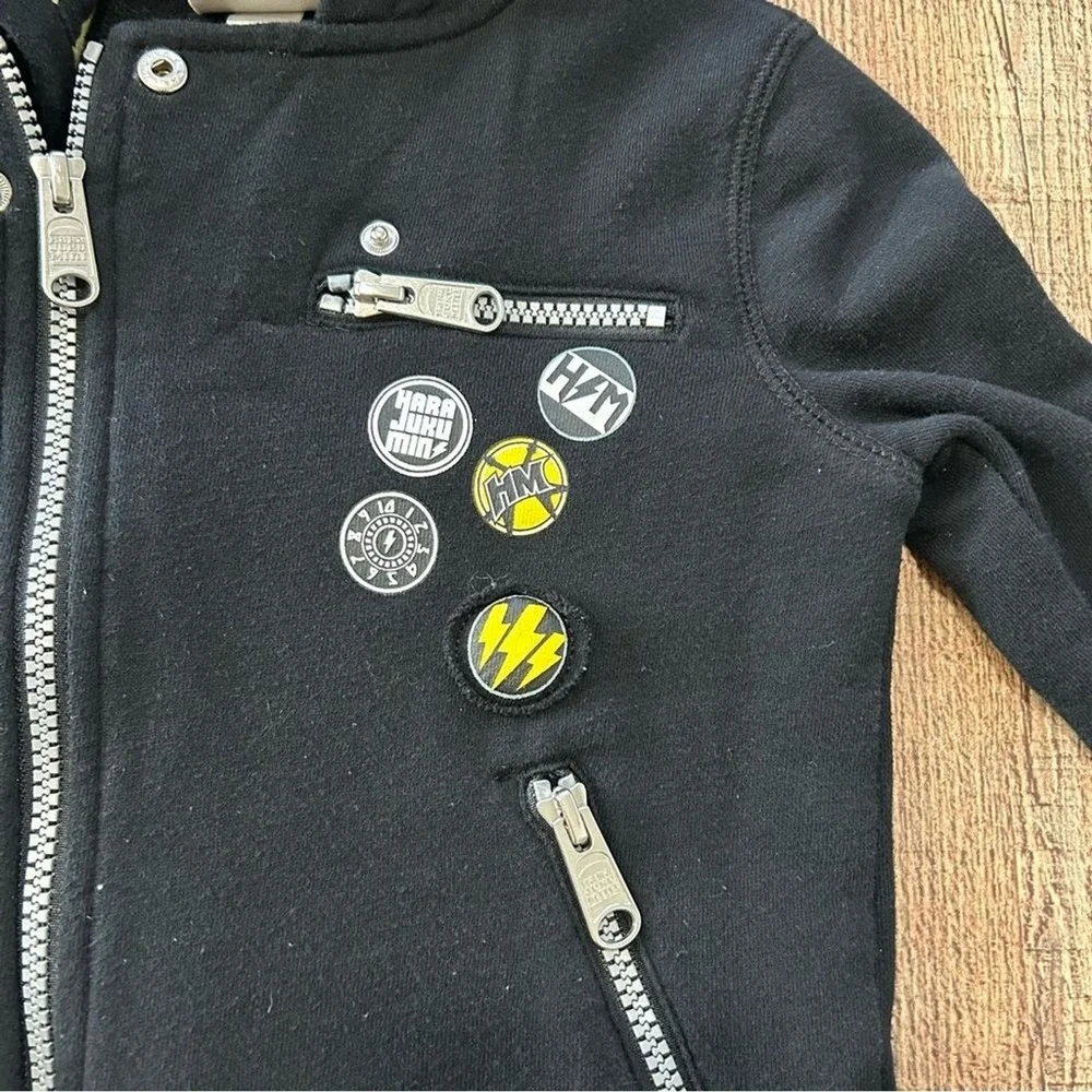 Harajuku Mini 4T Black Moto Hoodie Jacket Punk Rocker Biker Target Gwen Stefani